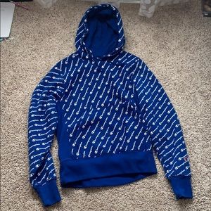 Blue champion hoodie.